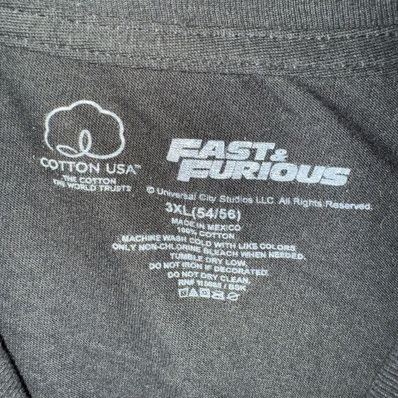 Fast & Furious Men's 3XL Black Graphic Tee T-Shirt Red Supra Car Quarter Mile - Picture 3 of 6